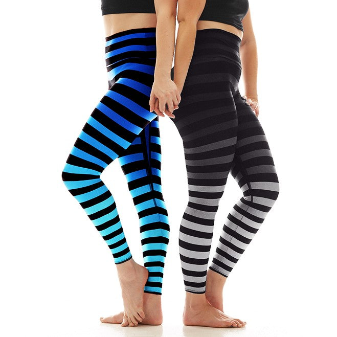 K-Deer Women's Sprint Side Stripe Leggings Black Size Small